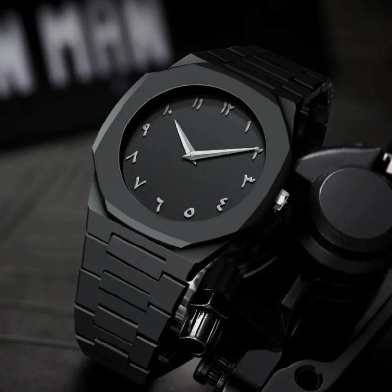 Black Arabic Aura Watch for Men